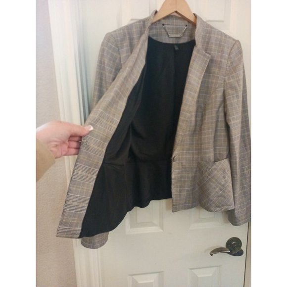 Women's White house Black market plaid Blazer W/ Pockets Size 12 - Picture 8 of 12
